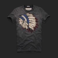 heren af korte tees chief head grijs rood Mode Vintage s0de0721